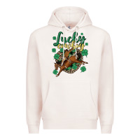 Pale Pink lucky cowboy Premium Hoodie - MaliasSmallBusiness