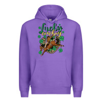 Purple lucky cowboy Premium Hoodie - MaliasSmallBusiness