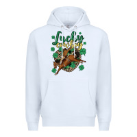 White lucky cowboy Premium Hoodie - MaliasSmallBusiness