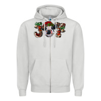 Dove Grey christmas joy with heifer cow Zipper Hoodie - RanaPortraitStore