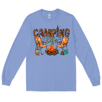Colony Blue camping life Long Sleeve Tee - texasbilliewilder