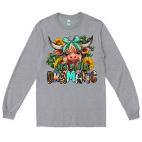 Heather Grey just a little dramatic Long Sleeve Tee - AdoDesignShop