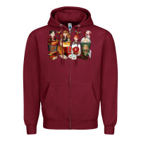 Burgundy harry coffee cups Zipper Hoodie - Zillion Design Studio