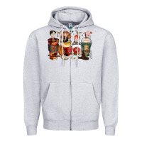 Heather Grey harry coffee cups Zipper Hoodie - Zillion Design Studio