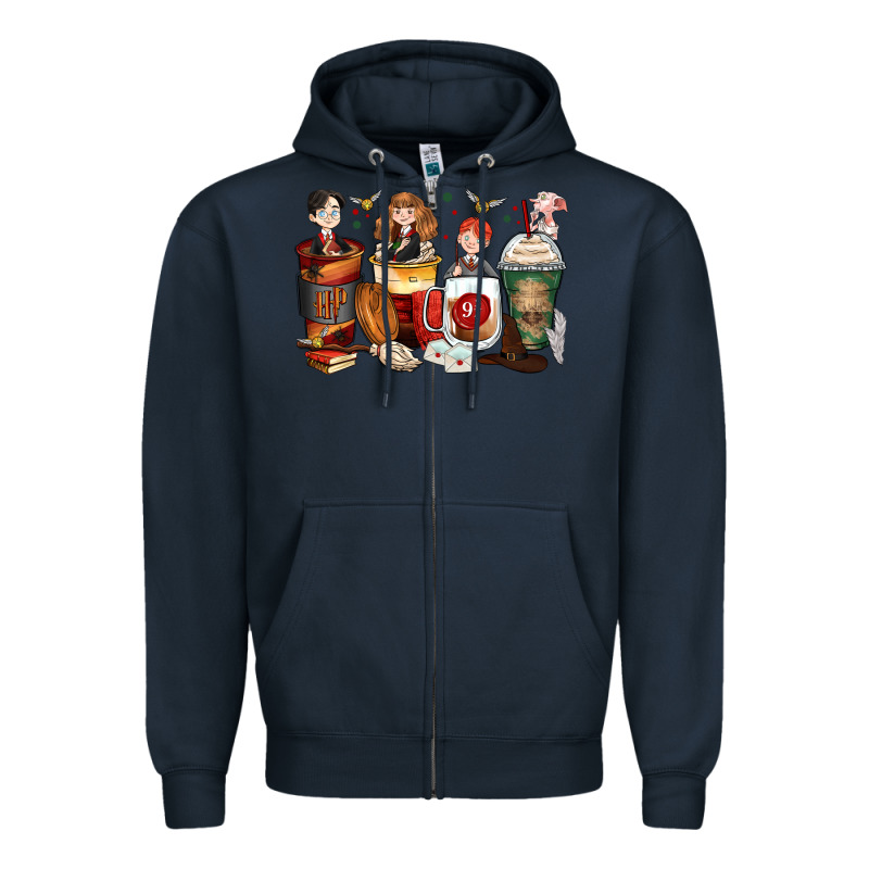 Harry Coffee Cups Zipper Hoodie by Zillion Design Studio | Teevron
