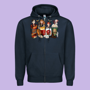 Harry Coffee Cups Zipper Hoodie Designed By Zillion Design Studio