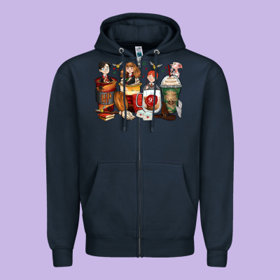Harry Coffee Cups Zipper Hoodie Designed By Zillion Design Studio