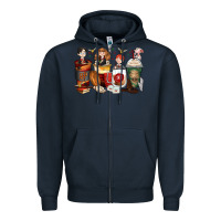 Navy harry coffee cups Zipper Hoodie - Zillion Design Studio