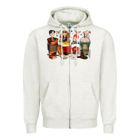 Oatmeal Heather harry coffee cups Zipper Hoodie - Zillion Design Studio