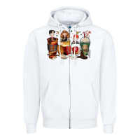 White harry coffee cups Zipper Hoodie - Zillion Design Studio