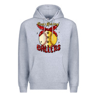 Heather Grey busy raising ballers malia Premium Hoodie - MaliasSmallBusiness