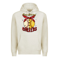 Oatmeal Heather busy raising ballers malia Premium Hoodie - MaliasSmallBusiness