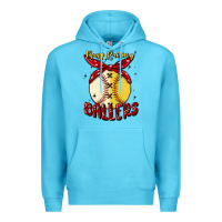 Ocean Blue busy raising ballers malia Premium Hoodie - MaliasSmallBusiness