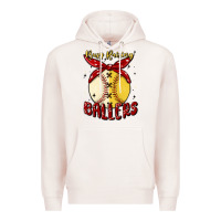 Pale Pink busy raising ballers malia Premium Hoodie - MaliasSmallBusiness