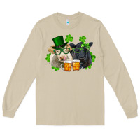 Mushroom St. Patrick's Day Charolais And Black Angus Cows Long Sleeve Tee - RanaPortraitStore