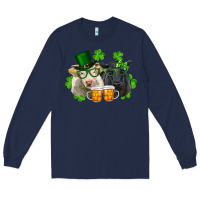 Navy St. Patrick's Day Charolais And Black Angus Cows Long Sleeve Tee - RanaPortraitStore