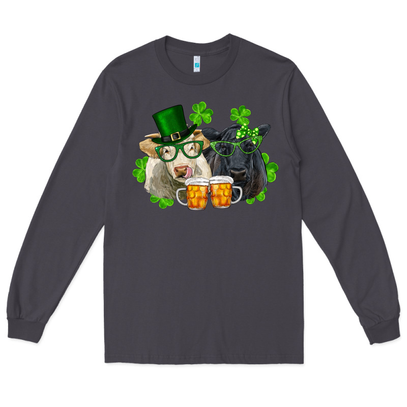 St. Patrick's Day Charolais And Black Angus Cows Long Sleeve Tee by RanaPortraitStore | Teevron