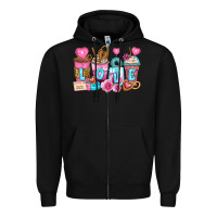 Black valentine's day coffee cups Zipper Hoodie - Zillion Design Studio
