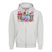 Dove Grey valentine's day coffee cups Zipper Hoodie - Zillion Design Studio