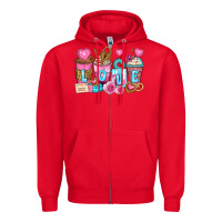 Red valentine's day coffee cups Zipper Hoodie - Zillion Design Studio