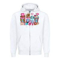 White valentine's day coffee cups Zipper Hoodie - Zillion Design Studio