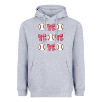 Heather Grey baseball coquette bow Heavyweight Hoodie - JahusDesignShop