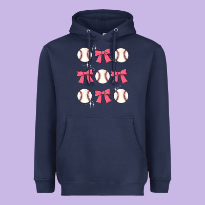 Baseball Coquette Bow Heavyweight Hoodie Designed By Jahusdesignshop