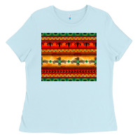 Baby Blue thunderbird bullskull Aztec pattern Ladies Tee - BarkalooDesign
