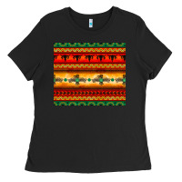 Black thunderbird bullskull Aztec pattern Ladies Tee - BarkalooDesign