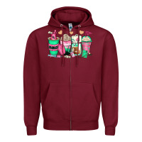 Burgundy pharmacy coffee cups Zipper Hoodie - Zillion Design Studio