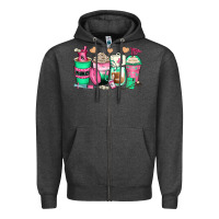 Charcoal Heather pharmacy coffee cups Zipper Hoodie - Zillion Design Studio