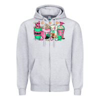 Heather Grey pharmacy coffee cups Zipper Hoodie - Zillion Design Studio
