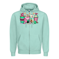Seafoam pharmacy coffee cups Zipper Hoodie - Zillion Design Studio