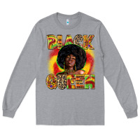 Heather Grey black queen Long Sleeve Tee - Zillion Design Studio