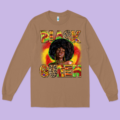 Black Queen Long Sleeve Tee Designed By Zillion Design Studio
