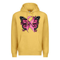 Antique Gold breast cancer ribbon  butterfly Premium Hoodie - MaliasSmallBusiness