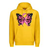 Lemon breast cancer ribbon  butterfly Premium Hoodie - MaliasSmallBusiness