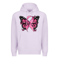 Lilac breast cancer ribbon  butterfly Premium Hoodie - MaliasSmallBusiness