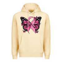Pina Colada breast cancer ribbon  butterfly Premium Hoodie - MaliasSmallBusiness