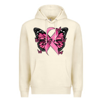 Sandshell breast cancer ribbon  butterfly Premium Hoodie - MaliasSmallBusiness