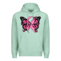 Seafoam breast cancer ribbon  butterfly Premium Hoodie - MaliasSmallBusiness