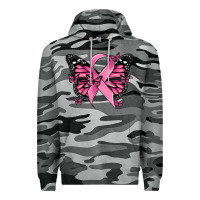 Slate Camo breast cancer ribbon  butterfly Premium Hoodie - MaliasSmallBusiness