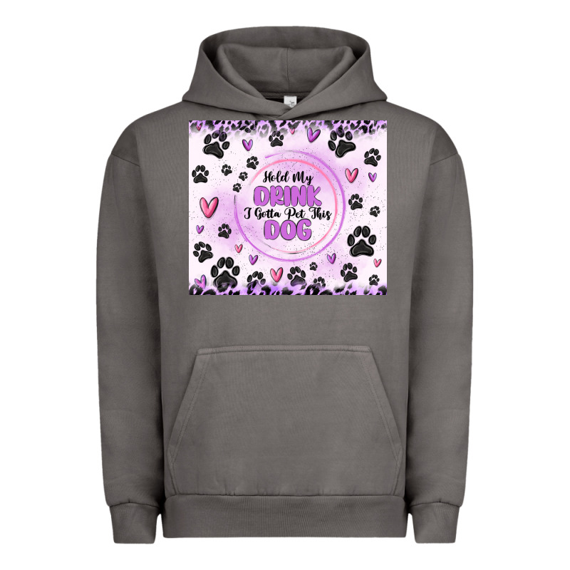 Hold My Drink I Gotta Pet This Dog Urban Hoodie by MaliasSmallBusiness | Teevron