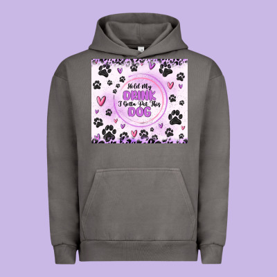 Hold My Drink I Gotta Pet This Dog Urban Hoodie Designed By Maliassmallbusiness
