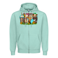 Seafoam heifers coffee cups Zipper Hoodie - Zillion Design Studio
