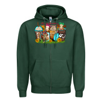 Sports Green heifers coffee cups Zipper Hoodie - Zillion Design Studio