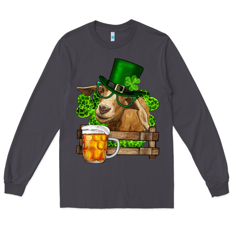 St. Patrick's Day Goat And Beer Long Sleeve Tee by RanaPortraitStore | Teevron