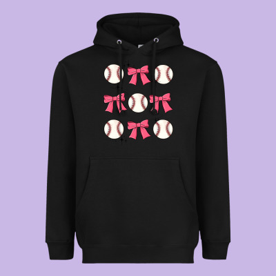 Baseball Coquette Bow Heavyweight Hoodie Designed By Jahusdesignshop