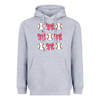 Heather Grey baseball coquette bow Heavyweight Hoodie - JahusDesignShop