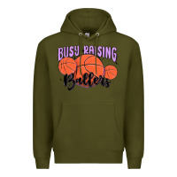 Army Green busy raising ballers Premium Hoodie - MaliasSmallBusiness